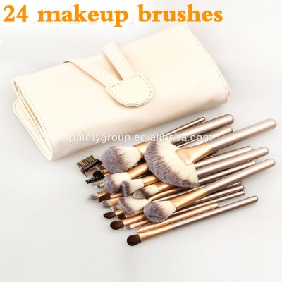 2017 Hottest selling 24pcs cosmetic makeup brush face oval powder brush personalised makeup brush set