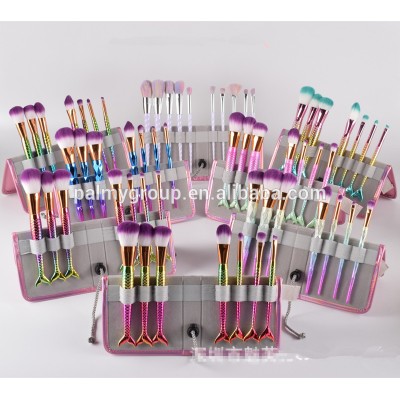 Popular Cosmetic Mermaid Brushes Professional Powder Mermaid Makeup Brushes Professional Private Label Makeup Brush Set